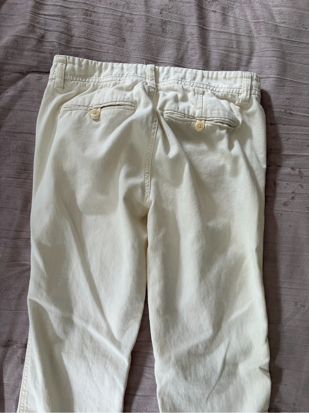 J.Crew Cotton Chino Pants Women’s Size 0 Petite Tapered Leg Cream Mid Rise - Picture 7 of 8